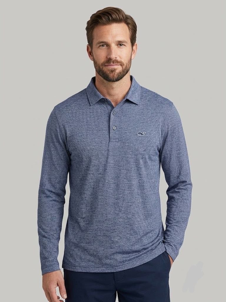 POLO VINEYARD ML PFG AZUL NAVY RAYAS